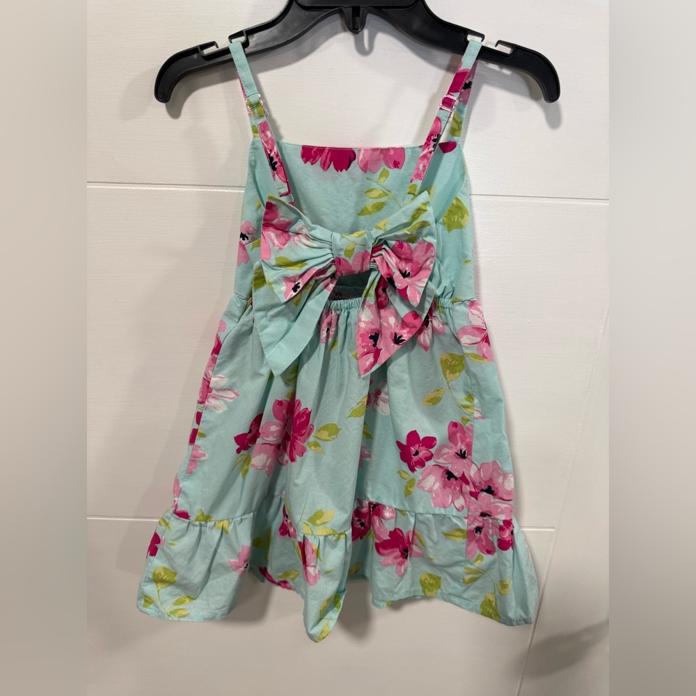 The Children’s Place Toddler Girl Floral Dress in Light Blue and Pink 4 XS - Picture 2 of 6